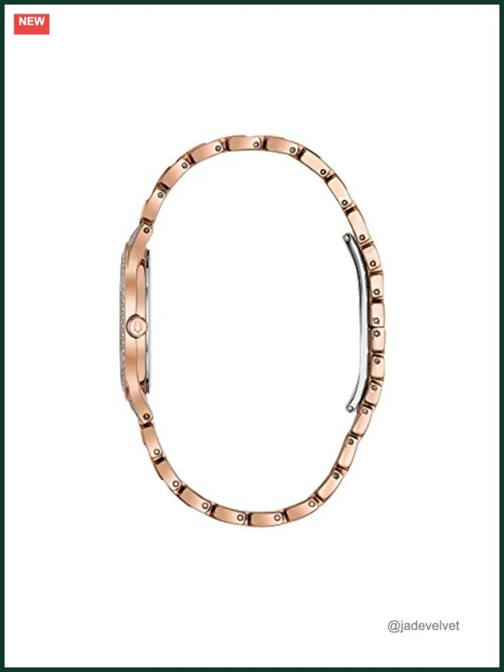 Bulova Ladies Crystal Watch Rose Gold Tone Stainless Steel Quartz